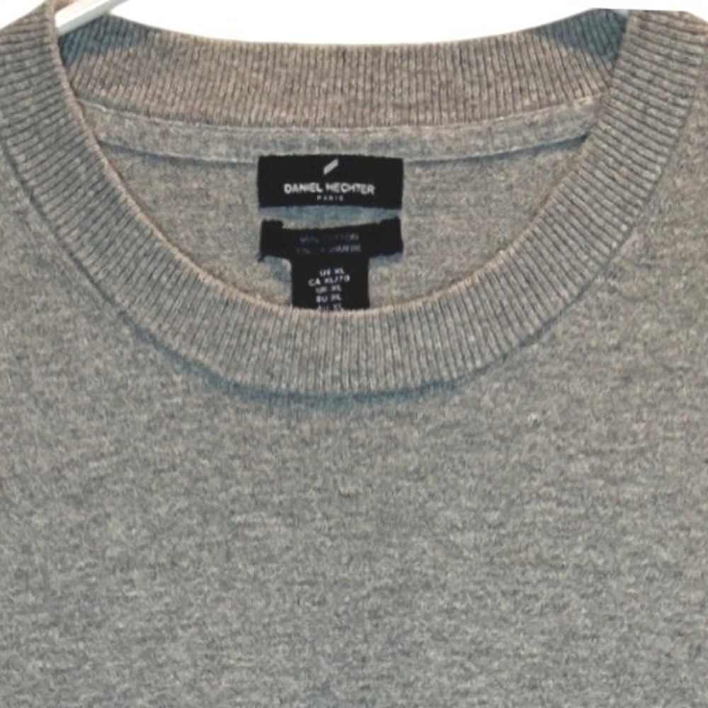 Daniel Hechter Paris Sweater XL Mens Gray Cotton Cashmere Crewneck Knit